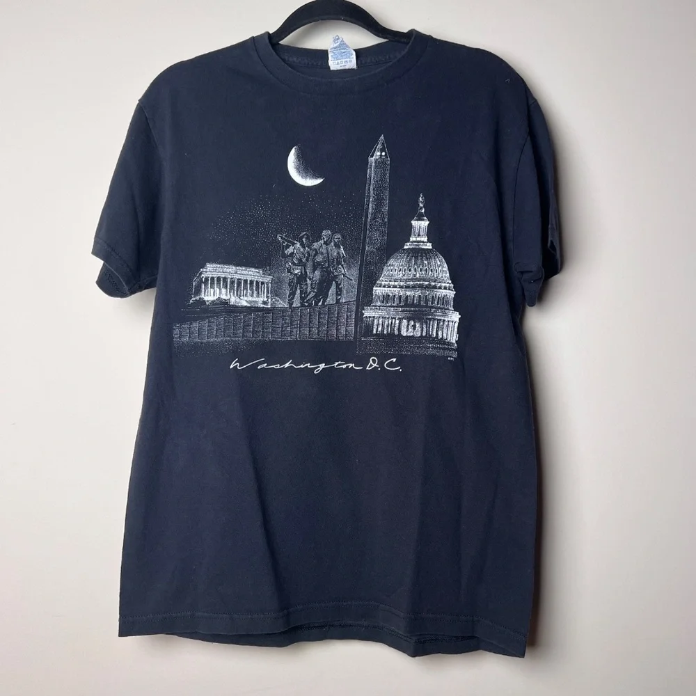 Delta Black Washington DC White House Graphic Short Sleeve T-Shirt Medium - Picture 2 of 7